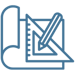 Architectural features blue icon