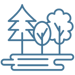 Landscaping blue icon