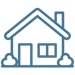 Residential blue icon